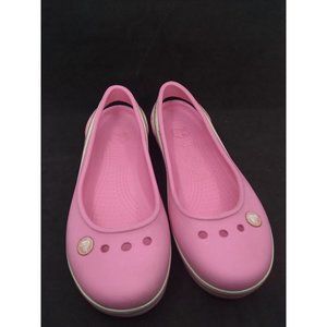 Crocs Girls Genna Pink Sling Back Shoes Flats J5